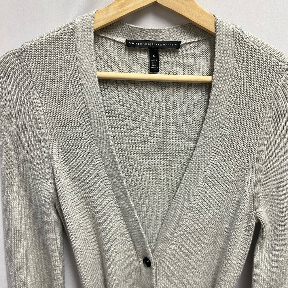 White house black market Long Button-Front Cardigan/Dress - Picture 9 of 13